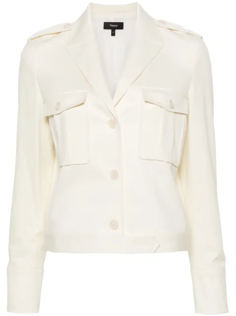Theory peak-lapels cropped jacket Neutrals N1101112
