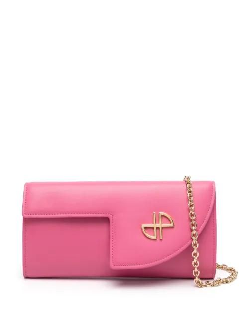 Patou JP chain-link leather clutch bag Pink BA0115101455P