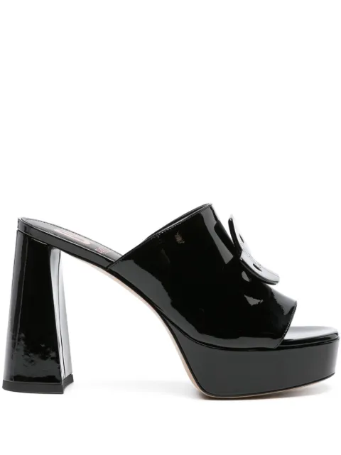 Patou x Bettina Vermillon Glossy Anitta 110mm mules Black SP0110180999B