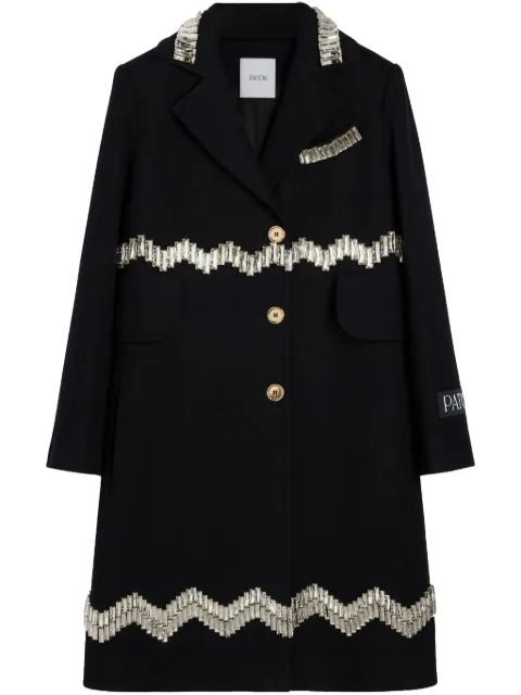 Patou crystal-embellished coat Black CO0210177999B
