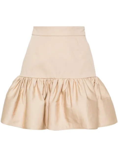 Patou ruffled cotton miniskirt Neutrals SK0600074