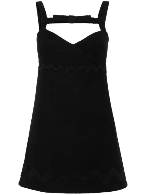 Patou bow-neckline tweed mini dress Black DR1370177