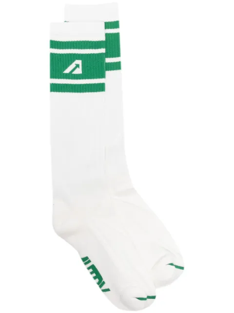 Autry logo-intarsia ribbed socks White SOPU