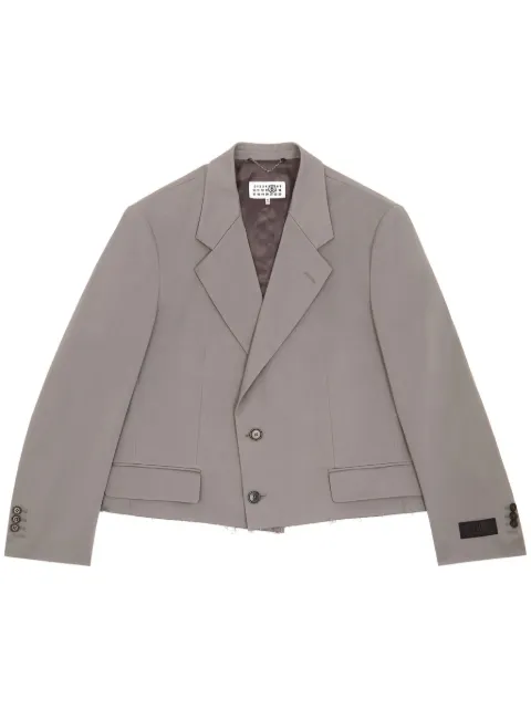 MM6 Maison Margiela raw-hem single-breasted blazer Grey S52BN0133S54452