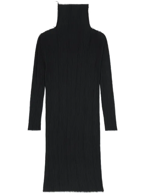 MM6 Maison Margiela long sleeves plissé midi dress Black S52DG0010S78565