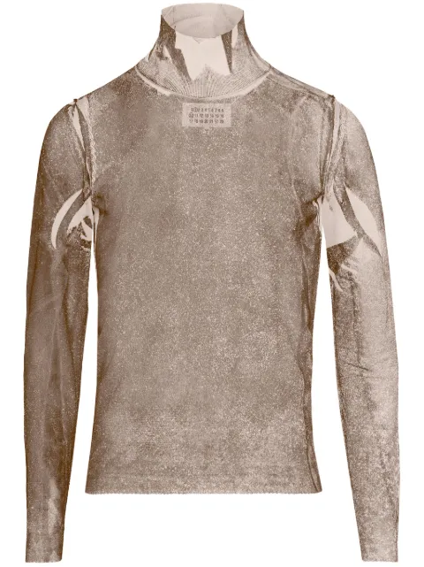 Maison Margiela Semigraphic silk top Grey S51HL0014S18399