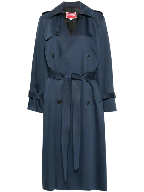Kenzo double-breasted belted trench coat Blue FE52MA0729OV