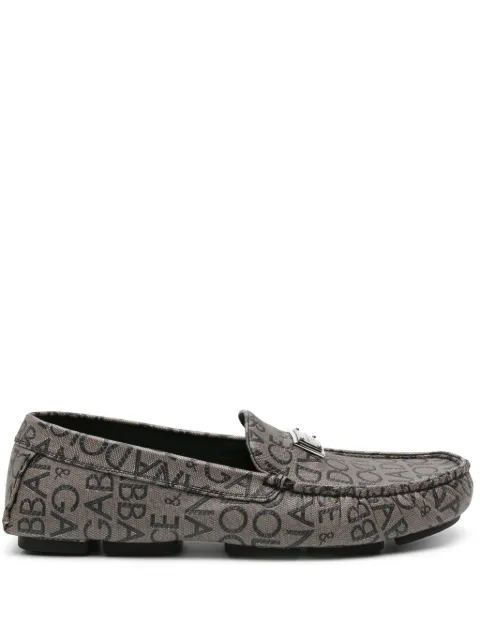 Dolce & Gabbana logo-jacquard canvas loafers Grey A50597AJ699
