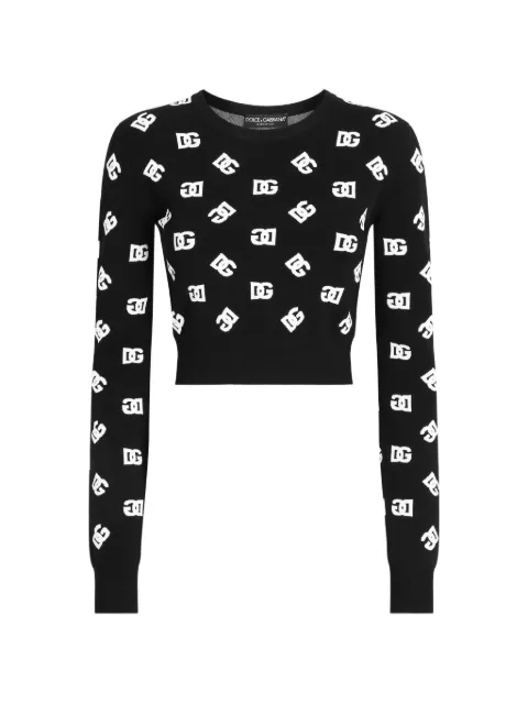 Dolce & Gabbana DG-logo jacquard sweater Black FXI12TJAIK3