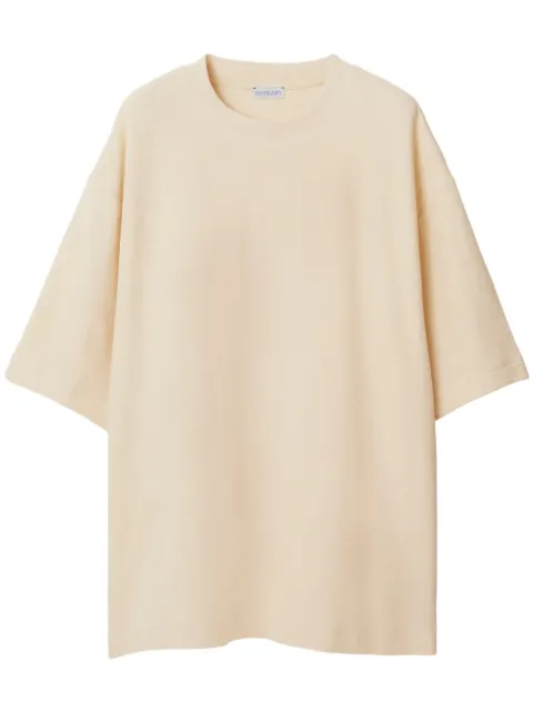Burberry logo-jacquard towelling-finish T-Shirt Neutrals 8081233