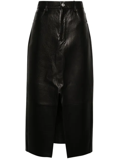 FRAME panelled leather midi skirt Black WW23LSK005