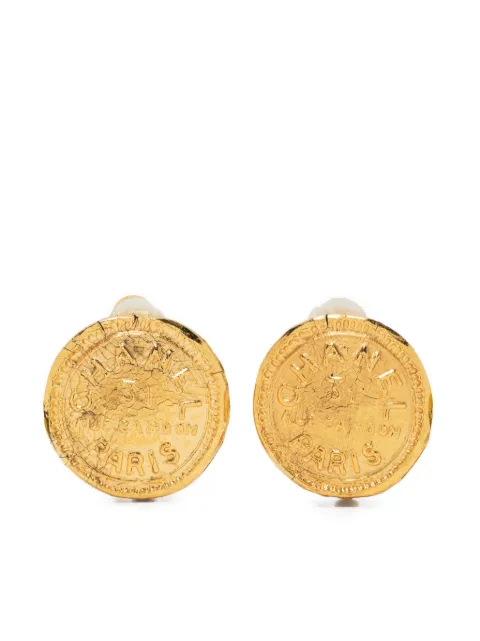 CHANEL Pre-Owned 1990s Rue Cambon clip-on earrings Gold 1501431