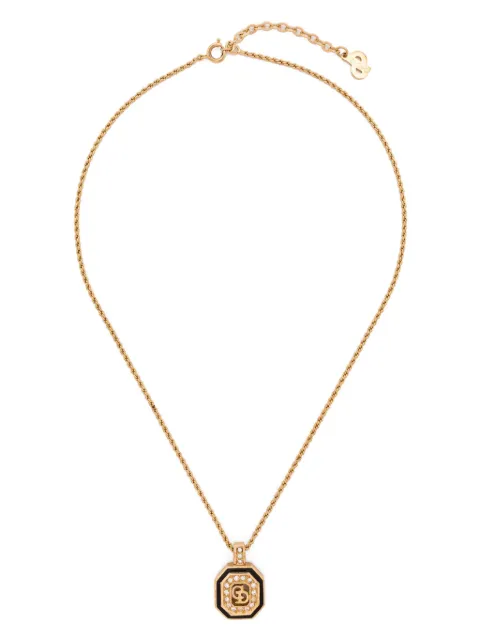 Christian Dior Pre-Owned 1990s CD logo-pendant necklace Gold 1501456