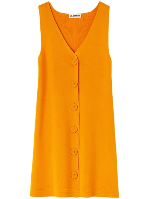 Jil Sander V-neck knitted minidress Orange J02CT0328J15391