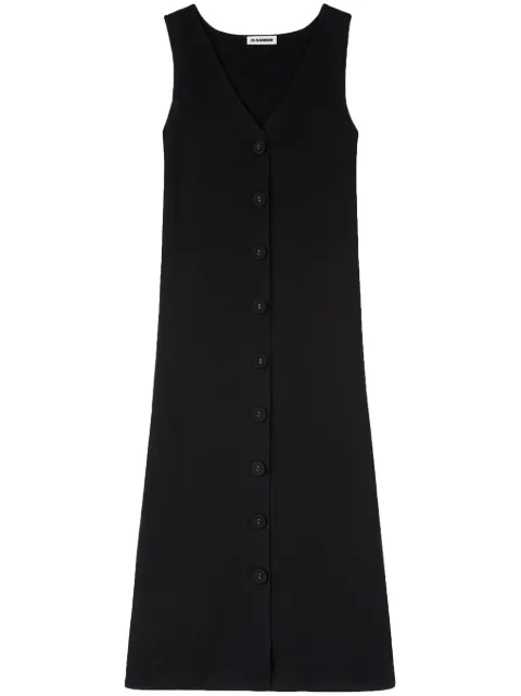 Jil Sander V-neck knitted midi dress Black J02CT0261J15391
