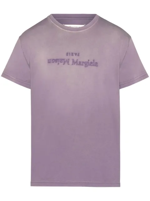 Maison Margiela Reverse logo-print cotton T-shirt Purple S51GC0526S20079