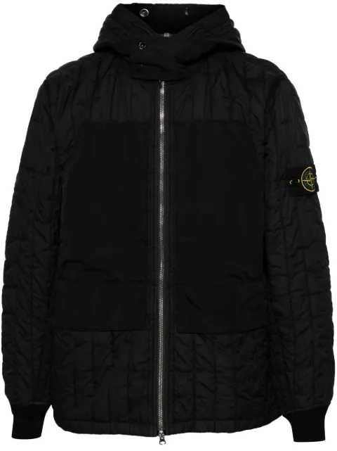 Stone Island Compass-badge quilted jacket Black 801540731