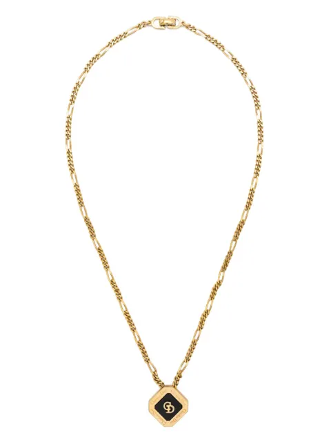 Christian Dior Pre-Owned 1990s CD logo-pendant necklace Gold 1501453