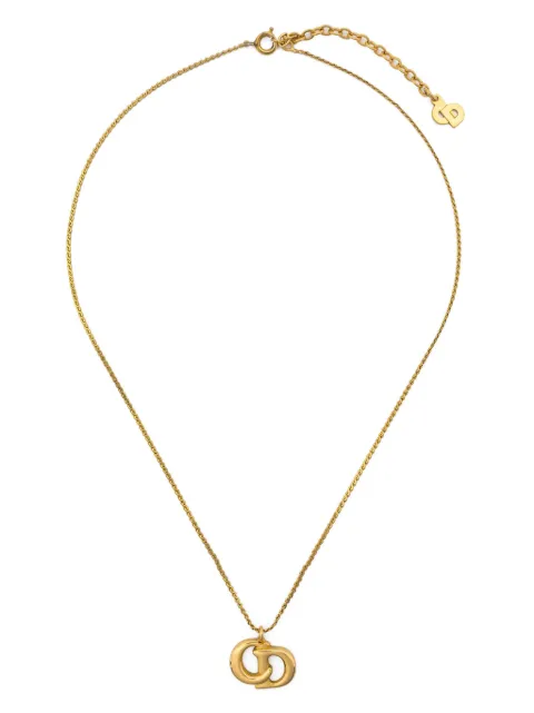 Christian Dior Pre-Owned 2000s CD-pendant polished necklace Gold 1501457