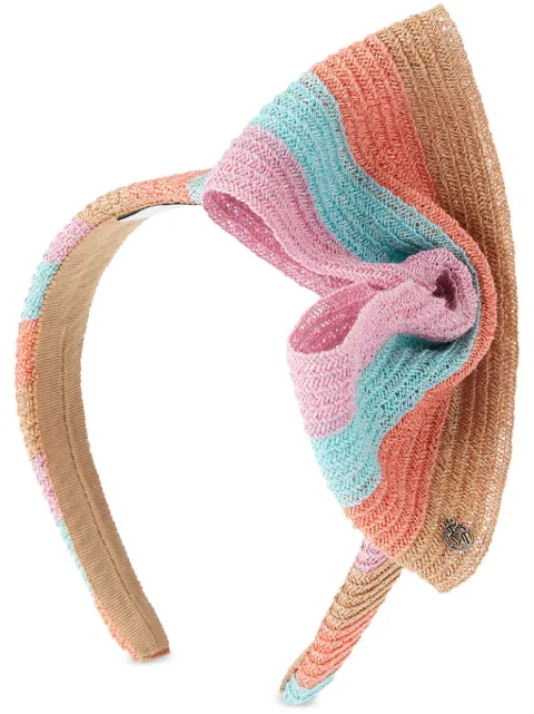 Maison Michel Beth striped straw headband Pink 2524003001