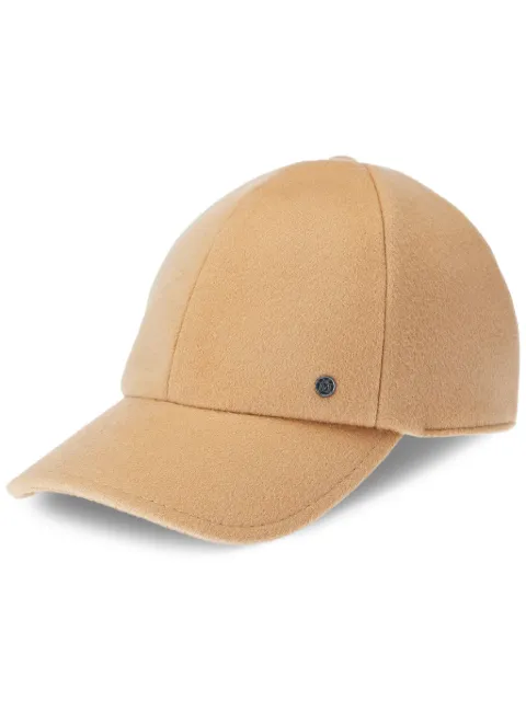 Maison Michel Tiger logo-plaque felt cap Brown 2215061001