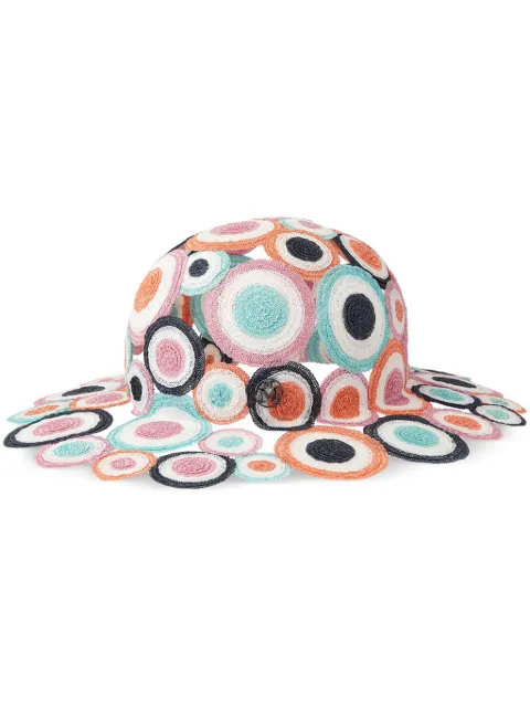 Maison Michel Pat cut-out straw hat Blue 1016019001