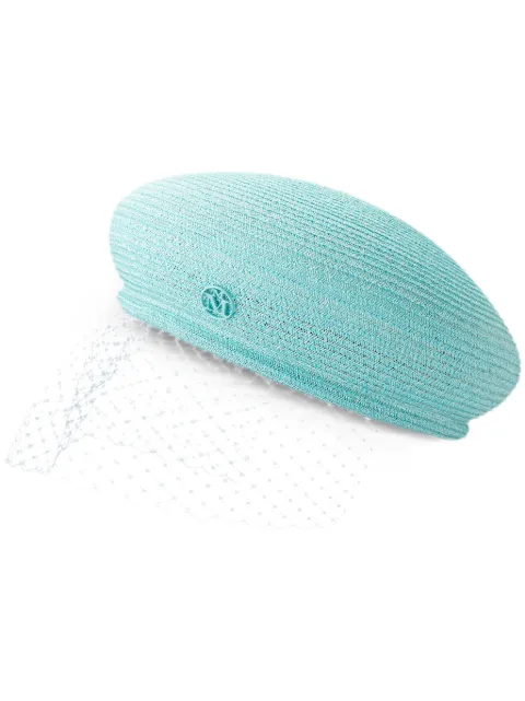 Maison Michel New Bonnie veil-detail beret Blue 1088025001