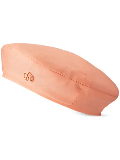 Maison Michel New Billy logo-appliqué beret Orange 2214094002