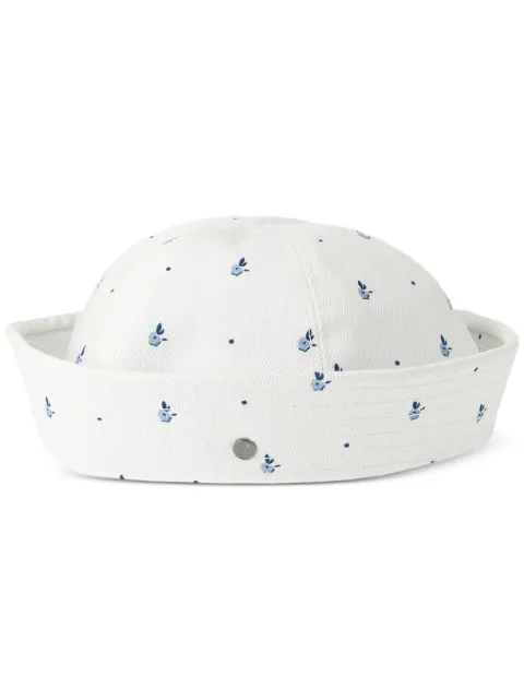 Maison Michel Trey floral-print cotton hat White 2073005001