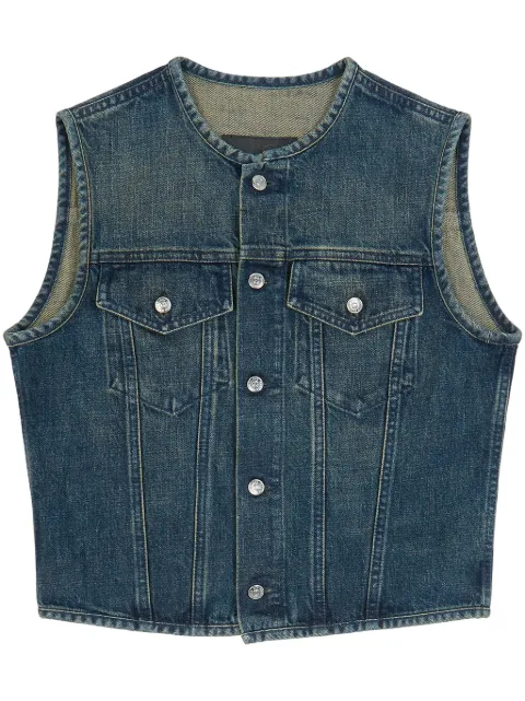 MM6 Maison Margiela stonewashed denim gilet Blue S52FB0087S30888