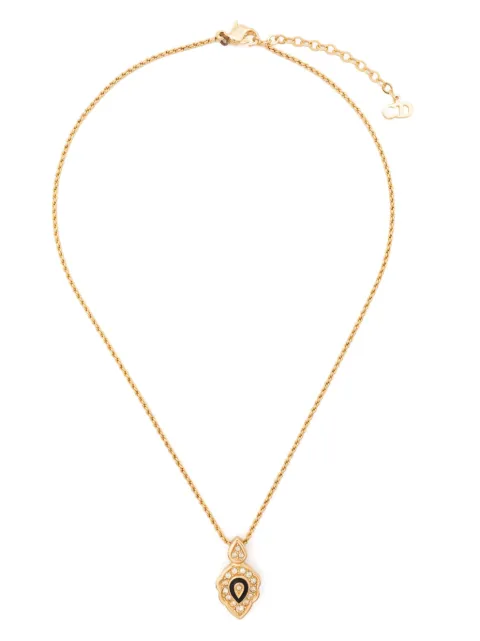 Christian Dior Pre-Owned 1980s statement-pendant polished necklace Gold 1501467