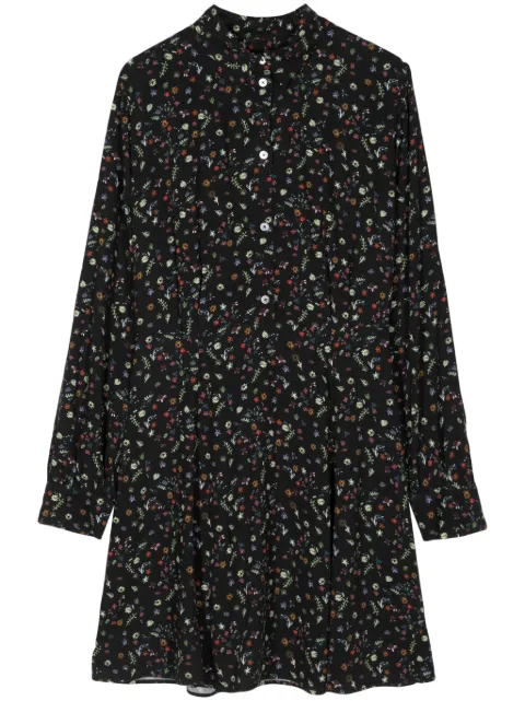 PS Paul Smith floral-print stripe-detail dress Black W2R586DM31151