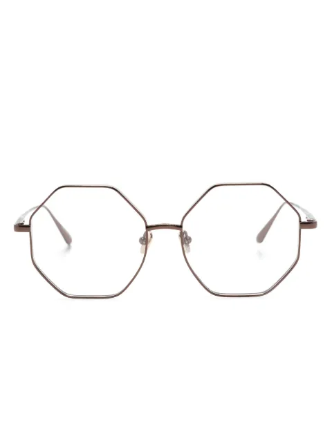 Linda Farrow Lianas geometric-frame glasses Brown LFL1253