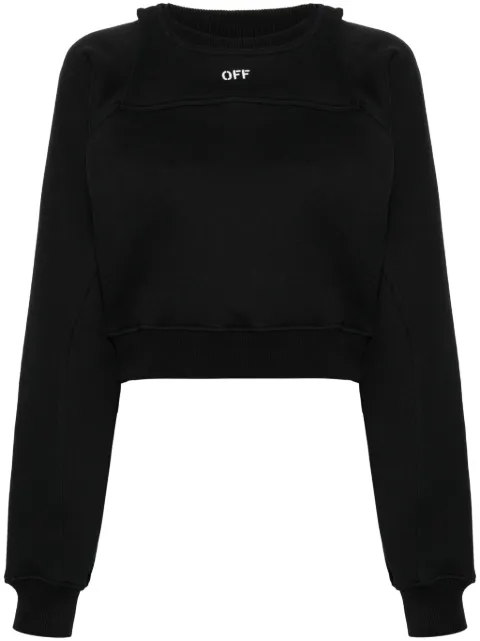 Off-White cropped layered sweatshirt Black OWBA071C99FLE0011001