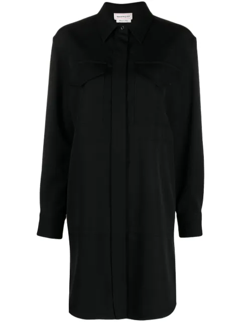 Alexander McQueen wool shirt minidress Black 781003QJAAC