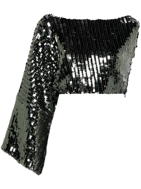 Taller Marmo sequinned asymmetric top Silver TMPS2425805