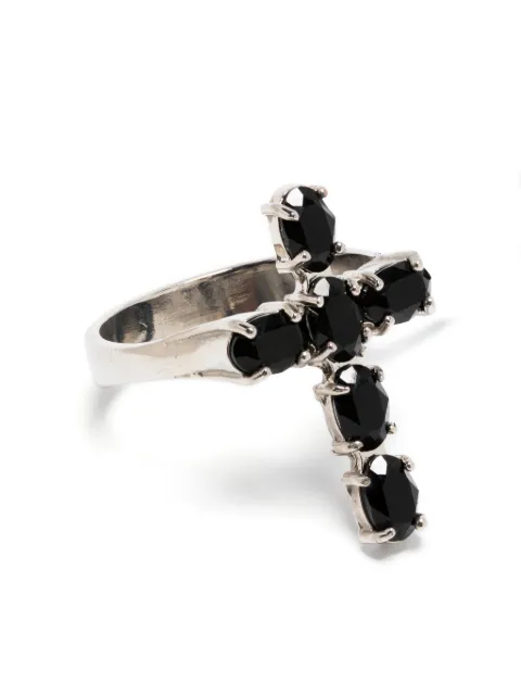 Dolce & Gabbana crystal-embellished cross ring Black WRQ1D1W1111