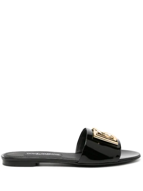 Dolce & Gabbana polished calfskin slides Black CQ0592A1037