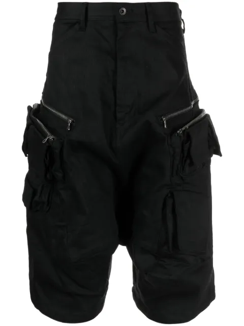 Julius mid-rise drop-crotch shorts Black 847PAM8BK