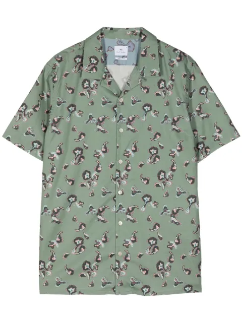 PS Paul Smith graphic-print organic cotton shirt Green M2R114RM21967