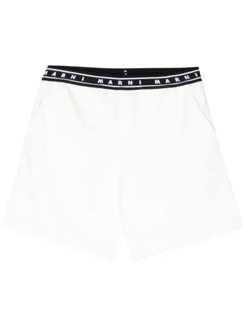 Marni logo-print strap cotton shorts White PJMU0065A1UTC301