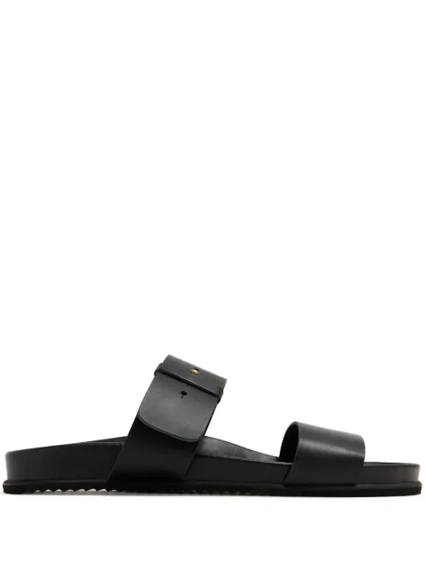 Ancient Greek Sandals round-toe leather sandals Black KIMON