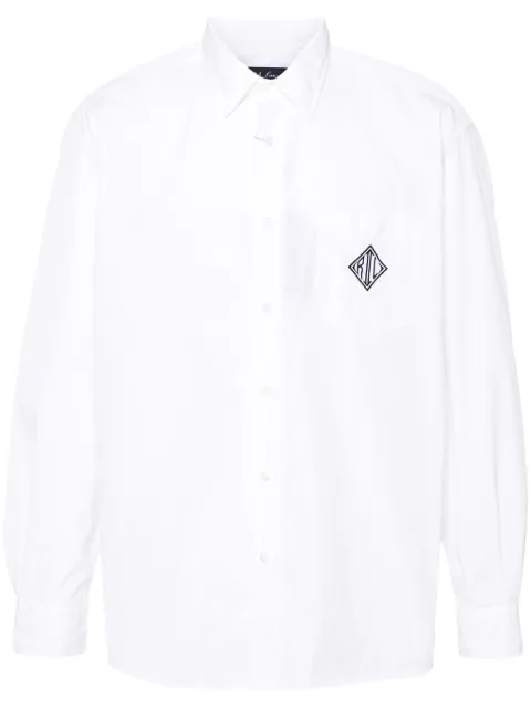 Ralph Lauren Purple Label logo-print cotton shirt White 790901960