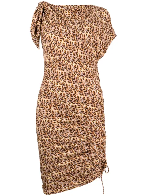 MARANT ÉTOILE Jeffy abstract-print dress Brown RO0350FAB1K02E