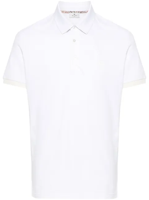 ETRO Pegaso-embroidered cotton polo shirt White MRMD0006AC174W0800