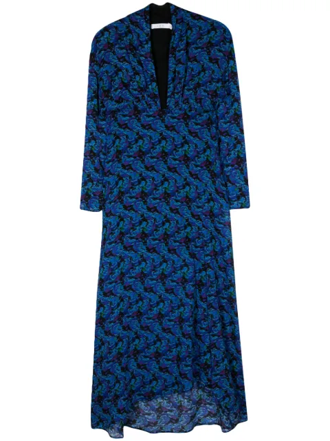 IRO Nollie shirred maxi dress Blue WP33NOLLIE