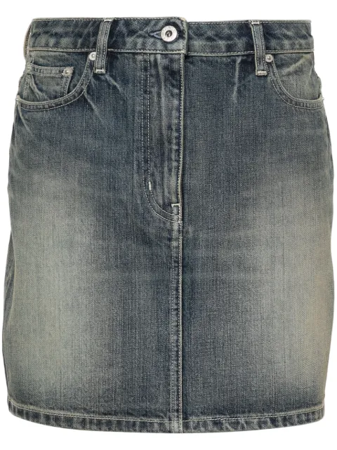 Kenzo logo-embroidered cotton miniskirt Blue FE52DJ2806I7