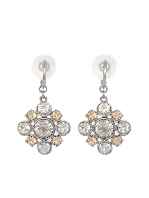 CHANEL Pre-Owned 2012 CC floral rhinestone earrings Silver PIA12V