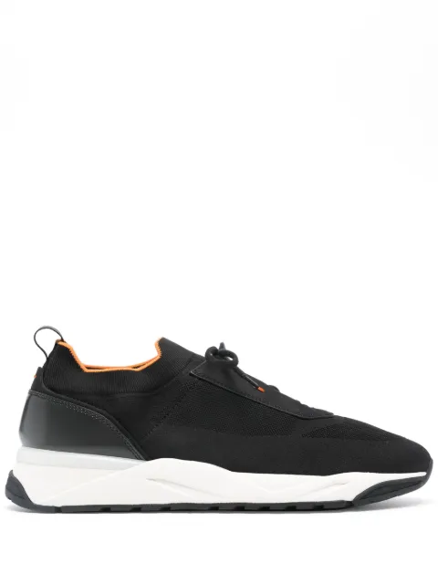 Santoni knitted panelled sneakers Black MBIO21601BINNHOD
