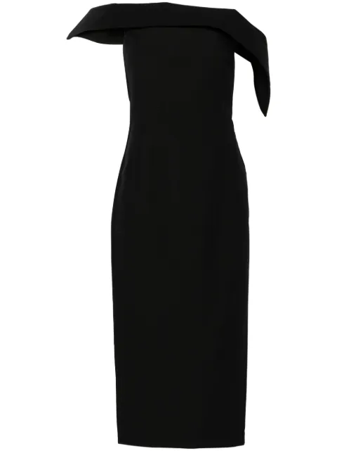 Roland Mouret off-shoulder crepe midi dress Black RMRS24010M